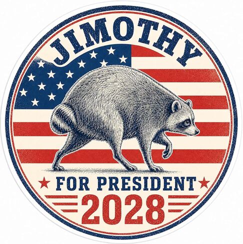 Jimothy Sticker 3pcs 4" Funny Viral Trending Meme Jimothy Raccoon in Saudi Arabia