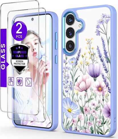 Crystal Clear Flower Phone Case for Samsung Galaxy S26-Purple in Kuwait