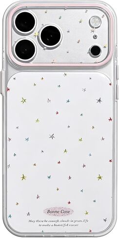 Compatible for iPhone 17 Pro Max Case Clear Cute Colorful Glitte Shiny Stars Aesthetic Design for Women Teen Girls Sparkle Sparkly Cute Phone Protective Cover-Clear in Kuwait
