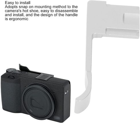 Camera Thumb Grip, Ergonomic Aluminium Alloy Handgrip, Hot Shoe Mount for GR III and GR IIIX, Lightweight and Practical Design, 1 x Unit (Silver) in Kuwait