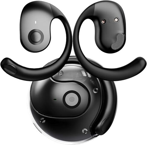NEW Ultra Bone Conduction Earphones Open Earbuds with Immersive Audio Clear Call,Wireless Bluetooth Ear buds Stable Fit,Robust Bass,Sweat-Proof Sport Open-Ear Headphones with Mic,48H Playtime (Black) in Kuwait