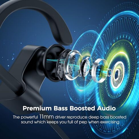 Bluetooth Headphones, Deep Bass Wireless Running Headphones w/16 Hrs Playtime, Bluetooth Earbuds in-Ear w/Earhooks, IPX7 Waterproof Sports Earphones with Microphone for Calls in Kuwait