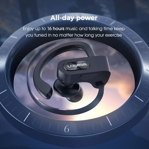 Bluetooth Headphones, Deep Bass Wireless Running Headphones w/16 Hrs Playtime, Bluetooth Earbuds in-Ear w/Earhooks, IPX7 Waterproof Sports Earphones with Microphone for Calls in Kuwait
