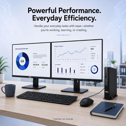Dell Pro Micro QCM1250 Desktop, Intel Ultra 5 235T, 32GB DDR5 RAM, 1TB SSD in Kuwait