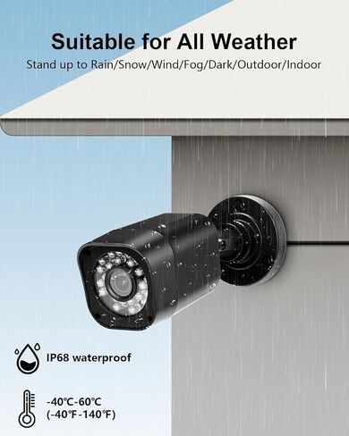 Wired Security Camera System, 8CH DVR with 1TB HDD, 4X 1080P Cam in Saudi Arabia