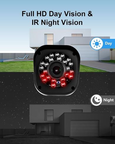 Wired Security Camera System, 8CH DVR with 1TB HDD, 4X 1080P Cam in Saudi Arabia