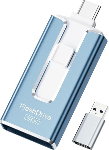 3 in 1 Type-C USB Memory Stick Thumb Drive for Photos Videos Storage (Sky Blue) in Kuwait