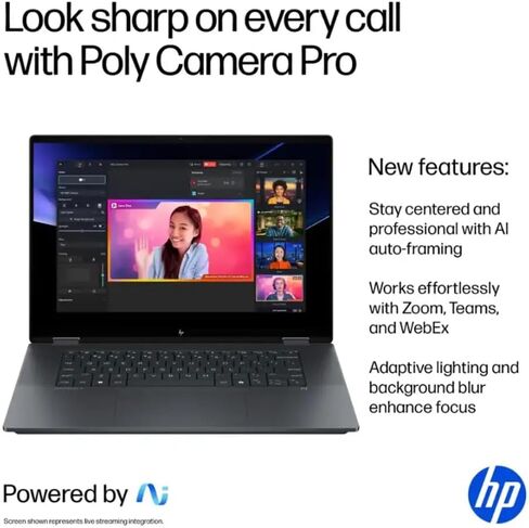 HP Envy 2-in-1 Laptop, OmniBook X Flip 16" FHD+ Touch Copilot+ PC, Intel Core Ultra 7 256V, Intel Arc 140V (8GB), 23H Battery, Win 11, Eclipse Gray, W/Stylus Pen (Win11 Home, 16GB | 2TB SSD) in Kuwait