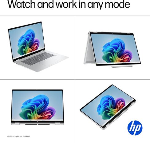 HP OmniBook 7 Flip 16" 2-in-1 Next Gen AI PC, 2K Touchscreen Laptop, Intel Core Ultra 5 226V, 16GB RAM, 512GB SSD, Intel Arc 130V GPU, Windows 11 Home, Copilot+ PC, Glacier Silver, 16-au0000 (Renewed) in Kuwait
