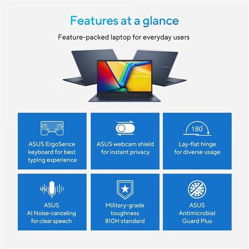 ASUS Vivobook S 16 Flip 2-in-1 Laptop, 16" WUXGA Touchscreen, Intel Core i9-13900H, 16GB RAM, 512GB SSD, FHD Camera, HDMI, Wi-Fi 6, Windows 11 Home, Black (Renewed) in Kuwait