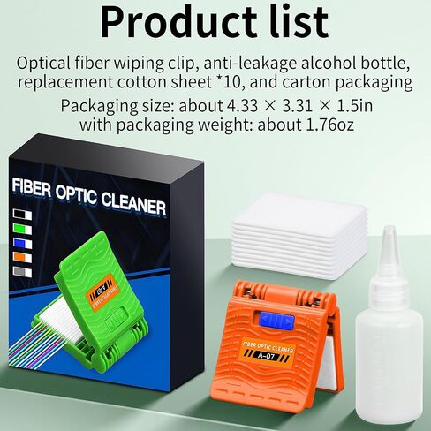 A-07 1PCS Equipped with 10 Replacement cores Fiber Optic Cleaning Wipe dust-Free Paper Fiber Optic Cleaning Tool Optical Cable end Connector Cleaner Wiping Clip (1PCS) in Kuwait