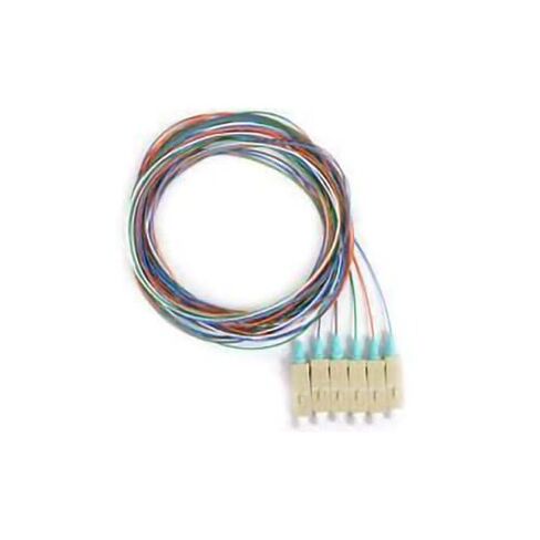 COMZON 6 Strand Fiber Pigtail, OM3 50/125 Multimode, SC/PC, 3m, Aqua Boot in Kuwait