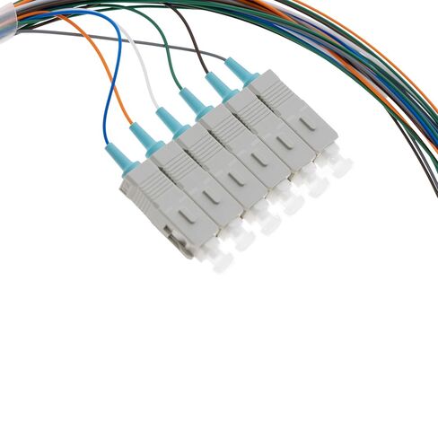 COMZON 6 Strand Fiber Pigtail, OM3 50/125 Multimode, SC/PC, 3m, Aqua Boot in Kuwait