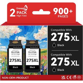 275 275XL Ink Cartridges for Canon Printers PG-275 Black Ink Cartridge Compatible with Canon PIXMA TR4720 TS3722 TS3700 TR4700 TS3522 TS3500 TR4722 TS3720 Printer, 2 Pack in Kuwait