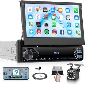 7 Inch Flip Out Touchscreen Car Stereo Single Din Radio in Saudi Arabia