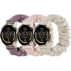 Stretchy Scrunchie Bands Compatible with Garmin Venu 3/Venu 2/Vivoactive 4, 22mm Nylon Sport Elastic Band for Forerunner 265/Forerunner 255 for Women Men（3 Pack ） in Kuwait
