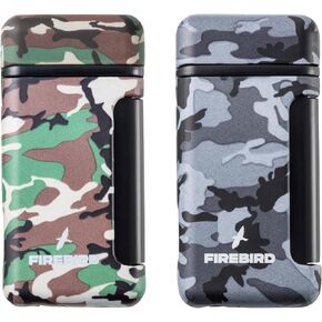 Firebird Sidewinder Torch Lighter 2 Pack, Refillable Butane Lighters with Angled Single Jet Flame, Flip-Open Lid, Fuel Window, Pocket Cigar Lighter Set, Ships Empty, Green and Navy in Kuwait
