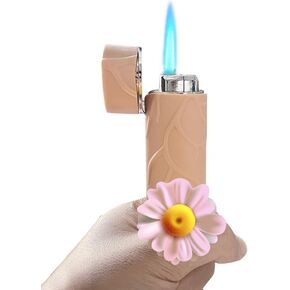 Fun and Cute Brown Lighter,Portable Cool Lighters,Refillable Butane Jet Flame Windproof Lighter, Jet Torch Lighters,Camping BBQ Kitchen(Butane Free) Candles Lighter,Refillable in Kuwait