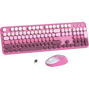UBOTIE Colorful Computer Wireless Keyboard Mouse Combo (Rosy Gradient) in Kuwait