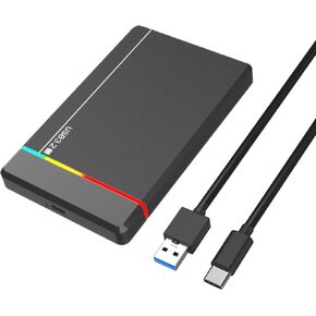 2.5 Inch External Hard Drive Enclosure, USB C 3.1 to Sata III，ssd/HDD Case Compatible for 2.5 Inch 7mm/9.5mm，Compatible with WD Toshiba Samsung PS4 Xbox in Kuwait