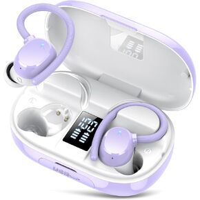 hadbleng Wireless Bluetooth Earbuds Sport 128H Playtime Bluetooth 5.3 Headphones with LED Display Powerful Bass Over Ear Earphones with Earhooks IP7 Waterproof in Kuwait
