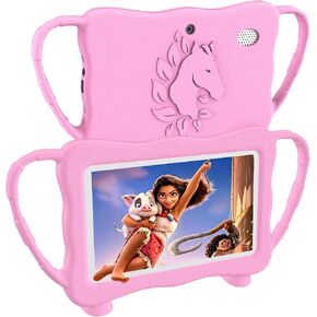 Kids Tablet, 7 Inch Android 16 Toddler Tablet with 4GB RAM 32GB ROM, Silicone Case, Parental Controls, Free Educational Apps for 3-12 Years Old Boys Girls (Pink) in Kuwait