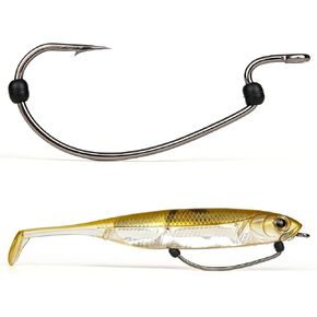 60-Packs EWG Offset Worm Fishing Hooks with Bait Stoppers for Bass in Kuwait