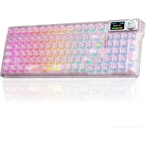 Aula F98Pro V3 Wireless Mechanical Gaming Clear Keyboard with Screen & Knob in Kuwait