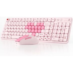 Wireless Keyboard and Mouse Combo, Full-Size USB Keyboard with Back Stand, 2.4GHz Wireless for Desktop, Laptop and Computer in Kuwait