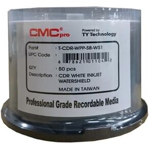 CMC Pro Taiyo Yuden 48X CDR (CD-R) 80min 700MB Water Shield White Inkjet Hub Printable [Discontinued] in Kuwait