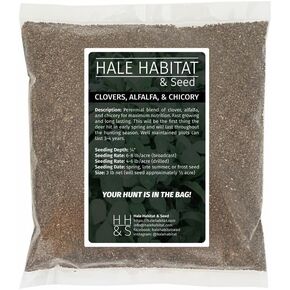 Hale Habitat & Seed Perennial Clover, Alfalfa, & Chicory Food Plot Seed Mix – Deer Attractant & Wildlife Forage Blend – High Protein Year-Round Plot – Covers Up to 1/2 Acre in Kuwait