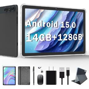 Android 15 Tablet, 2026 Latest Tablet 10 inch 128GB Storage 1TB Expandable 14GB RAM, 4G Sim Slot Tablets with keyboard Support 5G WiFi Bluetooth 5.0 GPS, 7000 mAh, Octa-Core Processor, FHD IPS Display in Kuwait