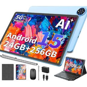 2026 11 Inch Tablet, Android 15 Tablet with Keyboard (Silver) in Kuwait