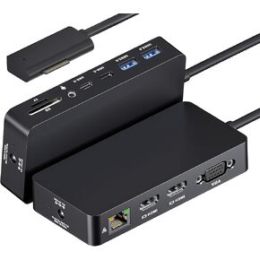 Surface Pro Docking Station - 2026 New HDMI+HDMI+VGA Triple/Dual Monitor Docking Station for Surface Pro 11/10/9/8/X/7/6/5/4/3, Surface Laptop 7/6/5/4/3/2/1, Surface Laptop Go, Surface Go 4/3/2/1 in Saudi Arabia