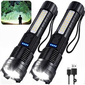 2 Pack Rechargeable LED Handheld Flashlights High Lumens in Kuwait