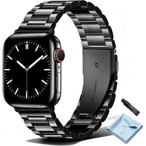 Metal Band Compatible with Apple Watch Bands for Men 42/44/45/46/49mm | Stainless Steel Strap Suitable for Business Setting & Everyday Wear, Fits iWatch Bands Series 11 10 9 8 7 6 5 4 SE/Ultra3 2 1 in Kuwait