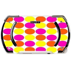 Fun Dot Design Pink Orange Yellow Vinyl Decal Sticker Skin by Debbie's Designs for PSP Go in Kuwait
