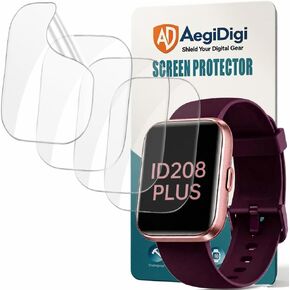 Screen Protector for 1.8" Smartwatch ID208PLUS ID208PLUS+, Compatible with Tensky, Hingso, Gydom Fitness Tracker, Flexible TPU Film, Full Coverage, Self-Healing, High Definition Clear in Kuwait