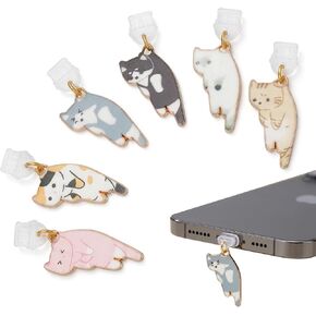 Kawaii Cat E-Reader Dust Plug Charms (6PCS), Type C Charging Port Accessories with Adorable Kitten Designs, Ideal Gift for Book Lovers Men Women Teachers Students in Kuwait