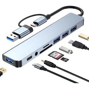 USB C Hub 7 in 1 Multiport Adapter, with USB 3.0, USB 2.0 Type-C Data PD Charging Ports for Laptop, PC, Desktop and Other Type C Devices in Kuwait