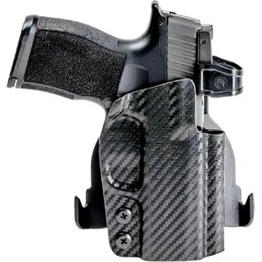 Rounded OWB Paddle Holster - Outside Waistband Carry, American Made, Concealment Express, Carbon Fiber Black Kydex, Optics Ready, Fits: in Kuwait