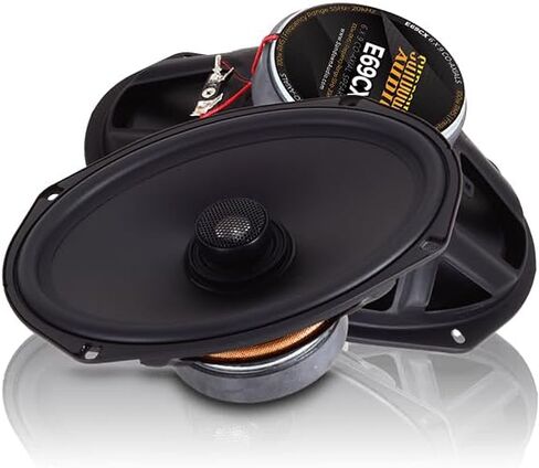 مكبرات صوت سيارة محورية مقاس 6 × 9 بوصة من Sundown Audio E-69CX - نظام كامل النطاق ثنائي الاتجاه مع مكبرات صوت من التيتانيوم - 100 وات RMS، 4 أوم - ترقية مباشرة من صانع المعدات الأصلية، حامل 3.5 بوصة، شبكات للحصول على صوت واضح قوي in Kuwait