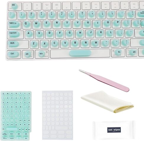 Raised Keyboard Stickers for Long Nails with Letters - Heart-Shaped Antistatic Silicone Protective Cover with Tweezers, Wet Wipes, Dry Towel & Jelly Glue, Ideal for Typing, Gaming & Nail Art (70 Pcs) in Kuwait