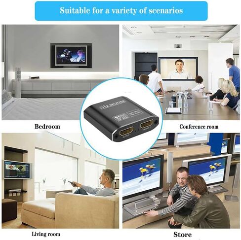 HDMI Splitter 1 in 2 Out-HDCP 2.2, 18Gbps 4K@60Hz HDR10,Splitter for Dual Monitors Support EDID Management, for Laptops/PS5/X Box/TV/Roku/PC/Monitor(1 Source to 2 Displays) in Kuwait