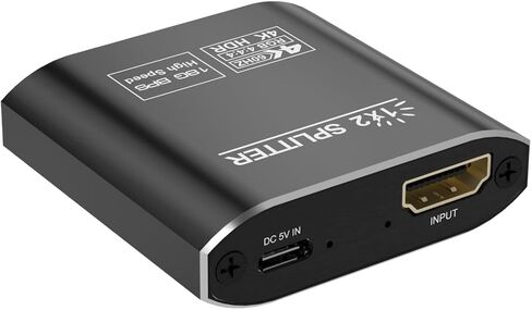 HDMI Splitter 1 in 2 Out-HDCP 2.2, 18Gbps 4K@60Hz HDR10,Splitter for Dual Monitors Support EDID Management, for Laptops/PS5/X Box/TV/Roku/PC/Monitor(1 Source to 2 Displays) in Kuwait