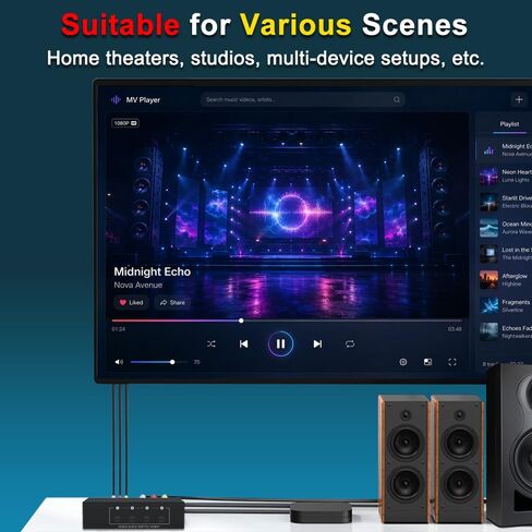 4 in 2 Out RCA AV Switch Composite Video Stereo Audio Switcher in Saudi Arabia
