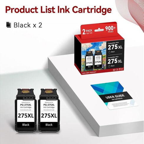 275 275XL Ink Cartridges for Canon Printers PG-275 Black Ink Cartridge Compatible with Canon PIXMA TR4720 TS3722 TS3700 TR4700 TS3522 TS3500 TR4722 TS3720 Printer, 2 Pack in Kuwait
