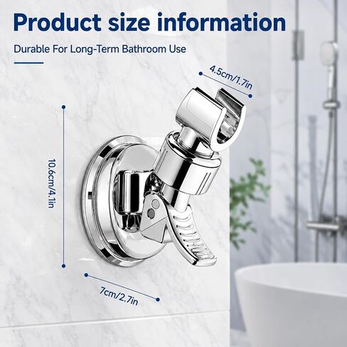 Adjustable Shower Head Holder, Removable Suction Cup Shower Head Bracket, for Smooth Tile, Glass, Marble Surfaces in Kuwait