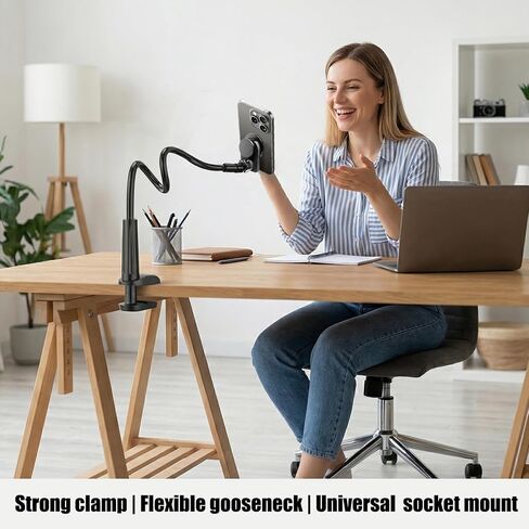 Gooseneck Phone Holder for Pop Socket Flexible Desktop Phone Stand Compatible with All Sockets Grips in Kuwait