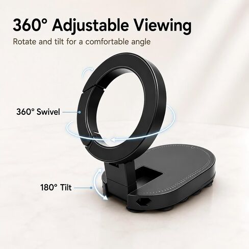 3-in-1 Magnetic Phone Holder, Foldable Suction Cup Phone Mount Stand with 360° Rotation, Portable Magnetic Cell Phone Stand for Car Dashboard, Desk, Kitchen, Gym, Office in Kuwait